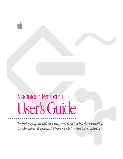 Apple Performa 640 Series DOS Compatible User's Guide - cover page