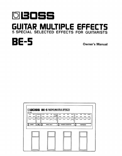 Roland BE-5 Guitar Multiple Effects Owner's Manual - cover page