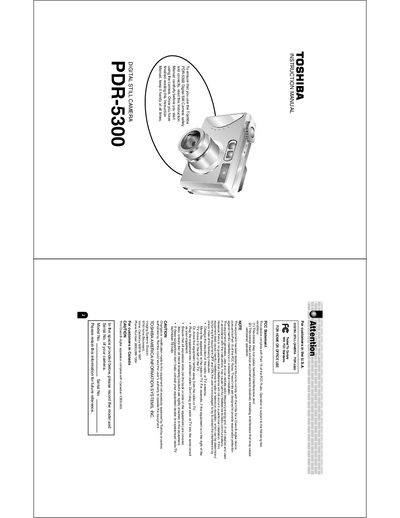 Toshiba PDR-5300 Digital Still Camera Instruction Manual