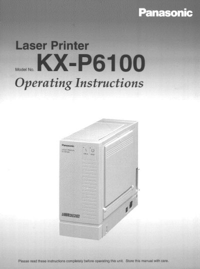 Panasonic KX-P6100 Printer Operating Instructions - cover page