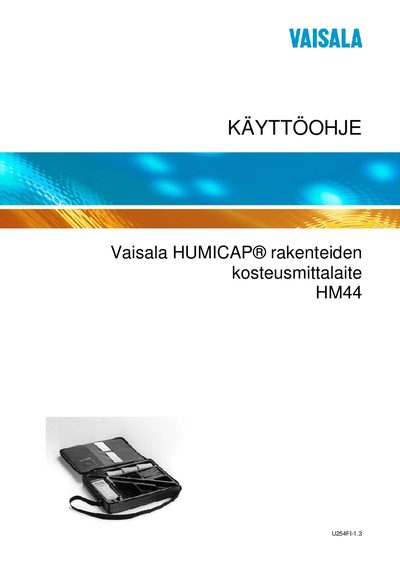 Vaisala HM44 Humidity Measurement Device User Manual - cover page