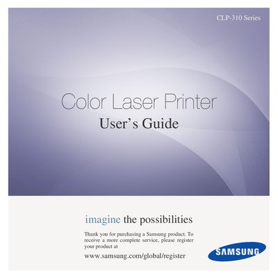 Samsung CLP-310 Laser Printer User Manual - cover page