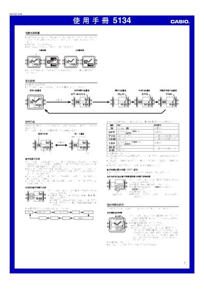 Casio 5134 Watch User Manual - cover page