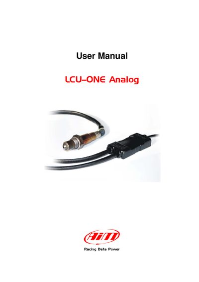 AIM LCU-ONE Analog Lambda Controller User Manual - cover page