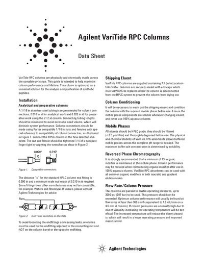 Agilent VariTide RPC Columns Installation and Maintenance Guide - cover page