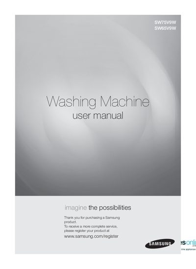 Samsung SW65V9W / SW75V9W User Manual - cover page