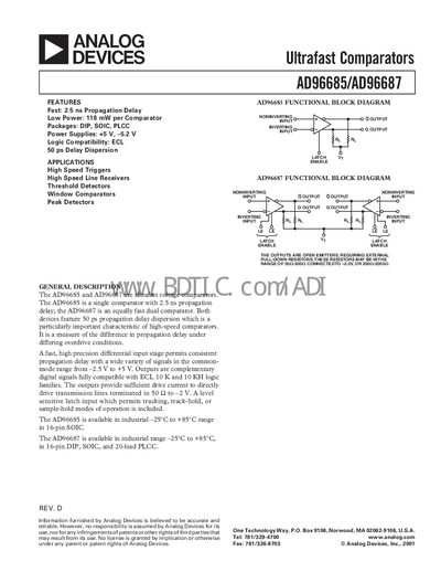 Analog Devices AD96685/AD96687 Datasheet - cover page