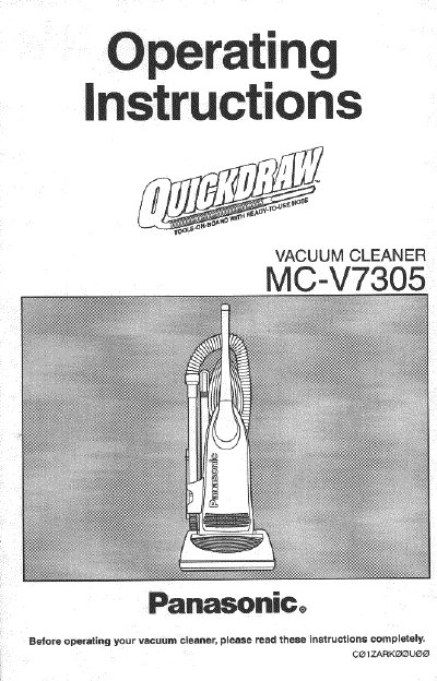 Panasonic MC-V7305 Vacuum Cleaner Operating Instructions - cover page