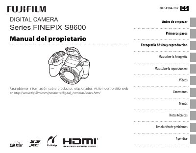 Fujifilm FinePix S8600 Digital Camera Owner's Manual - cover page
