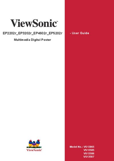 ViewSonic EP2202r/EP3202r/EP4602r/EP5202r User Guide - cover page