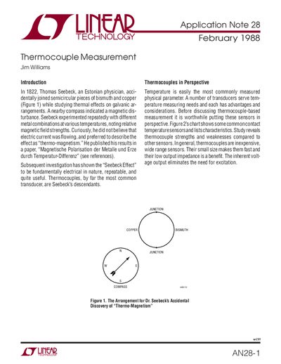 Linear Technology AN28 Thermocouple Measurement Application Note - cover page