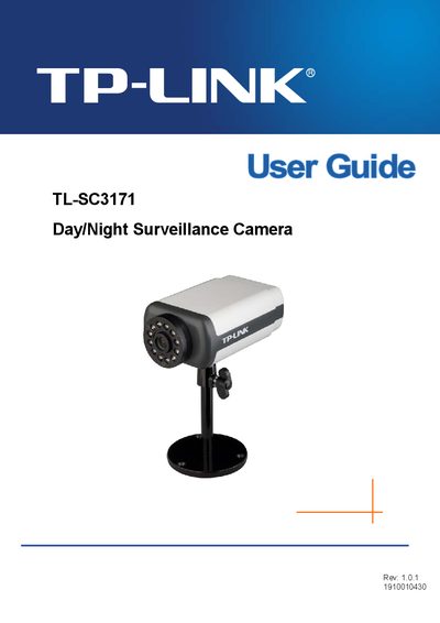 TP-Link TL-SC3171 Day/Night Surveillance Camera User Guide - cover page