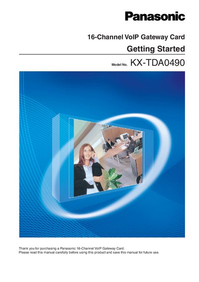 Panasonic KX-TDA0490 16-Channel VoIP Gateway Card Getting Started Manual - cover page
