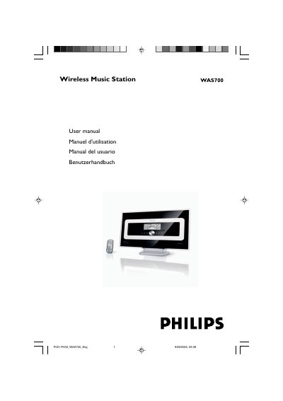 Philips WAS700 Wireless Music Station User Manual - cover page