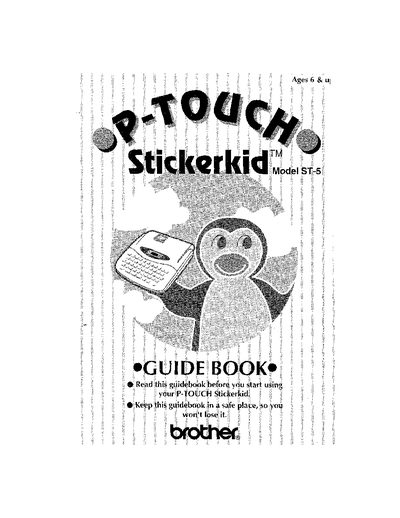 Brother P-Touch Stickerkid ST-5 User Guide - cover page