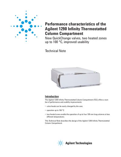 Agilent 1290 Infinity Thermostatted Column Compartment Technical Note - cover page