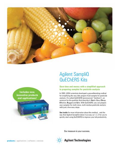 Agilent SampliQ QuEChERS Kits Product Brochure - cover page