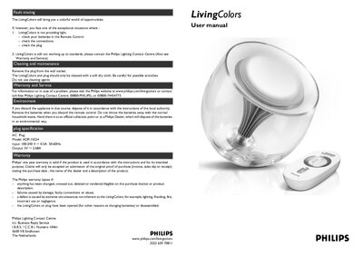 Philips ADP-15GH LivingColors User Manual - cover page