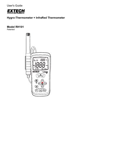 Extech RH101 Hygro-Thermometer + InfraRed Thermometer User Guide - cover page