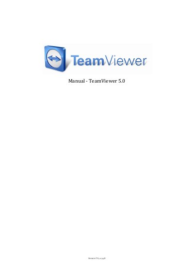 TeamViewer 5.0 User Manual - cover page
