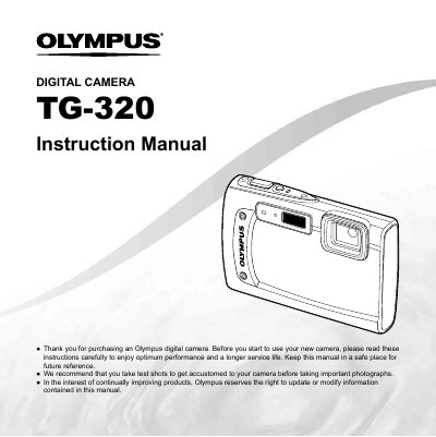 Olympus TG-320 Digital Camera Instruction Manual - cover page