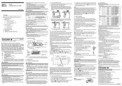 Yokogawa CL345 Leakage Clamp-on Tester User Manual - cover page