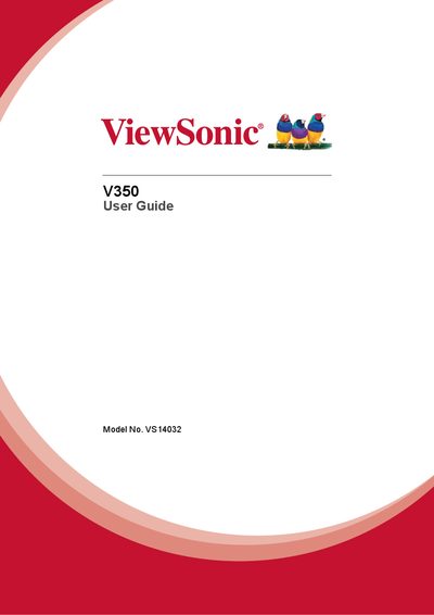 ViewSonic V350 User Guide - cover page