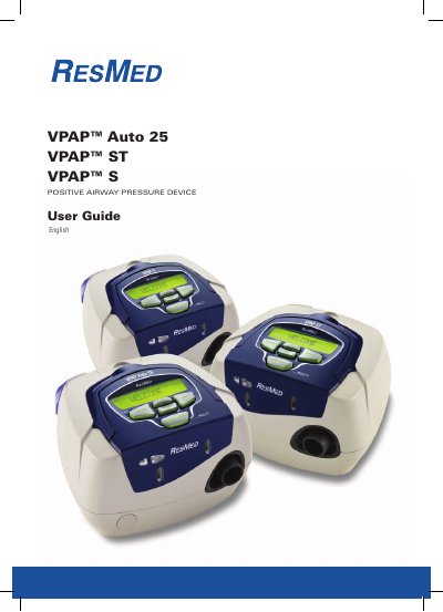 ResMed VPAP Auto 25/ST/S User Guide - cover page
