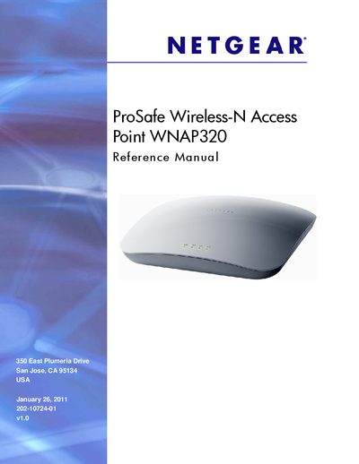 NETGEAR ProSafe Wireless-N Access Point WNAP320 Reference Manual - cover page