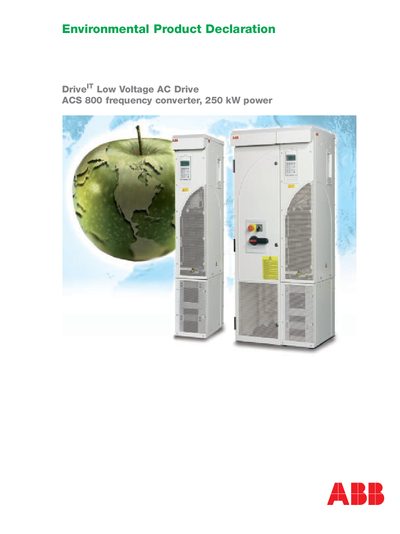 ABB ACS 800 Low Voltage AC Drive Environmental Product Declaration - cover page