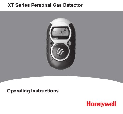 Honeywell XT Series Personal Gas Detector Operating Instructions - cover page