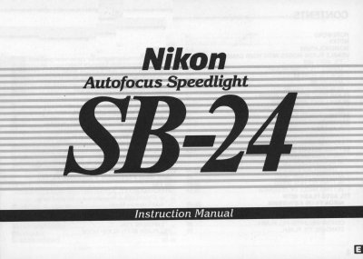 Nikon SB-24 Speedlight User Manual
