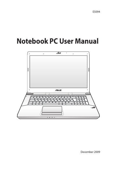 ASUS E5094 Notebook PC User Manual - cover page