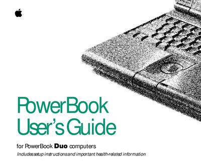apple PowerBook User Guide for PowerBook computers Includes setup instructions important health-related information - cover page