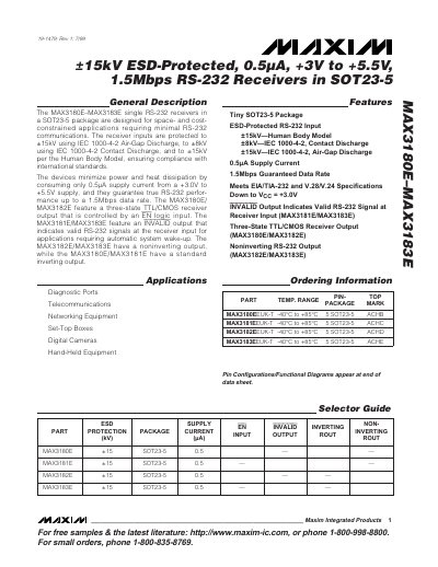 Maxim MAX3180E–MAX3183E Datasheet - cover page