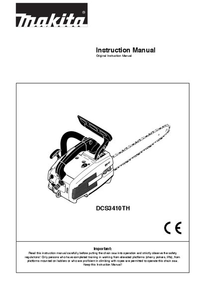 Makita DCS3410TH Chain Saw User Manual