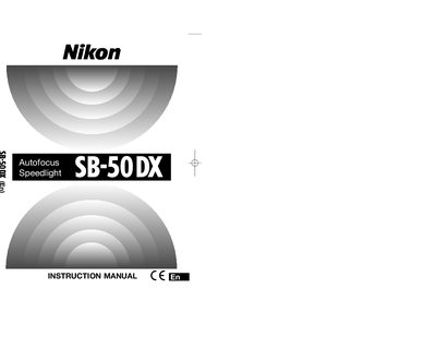 Nikon SB-50DX Speedlight Instruction Manual - cover page