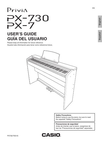 CASIO PX-7WE Manual - cover page