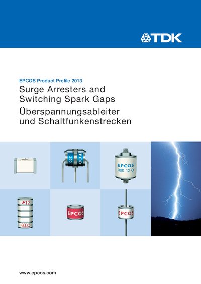 EPCOS Surge Arresters and Switching Spark Gaps Product Profile - cover page