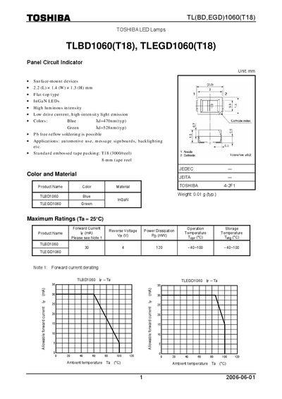TOSHIBA TLBD1060(T18) TLEGD1060(T18) - cover page
