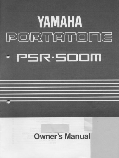 Yamaha PSR-500M Portatone Owner's Manual
