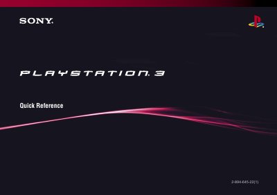 Sony PS3 Quick Reference