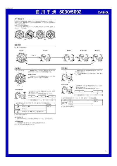 Casio 5030/5092 User Manual - cover page