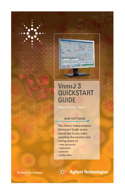Agilent VnmrJ 3 Administrator Tools Quickstart Guide - cover page