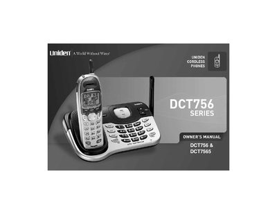 Uniden DCT756/DCT7565 Cordless Phone Owner's Manual - cover page