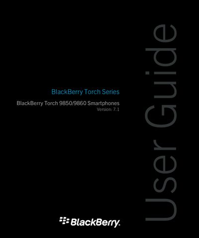 BlackBerry Torch 9850/9860 Smartphone User Guide - cover page