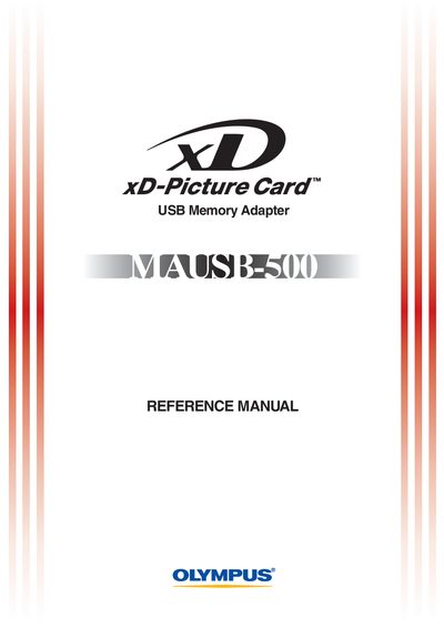Olympus MAUSB-500 USB Memory Adapter Reference Manual - cover page