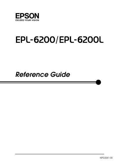 Epson EPL-6200/EPL-6200L Reference Guide
