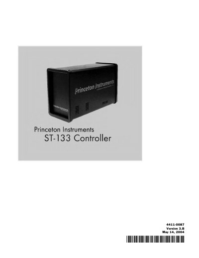 Princeton Instruments ST-133 Controller Manual - cover page