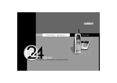 Uniden TRU 3485 Cordless Telephone Owner's Manual